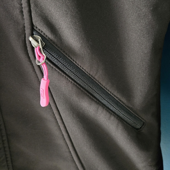 Women's CB Pink & Black Fleece Lined Coat w/ removable hood, Size Small - Picture 9 of 9